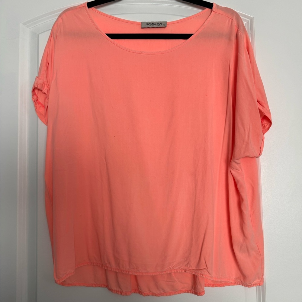 Sam and Lavi Bright Coral Blouse